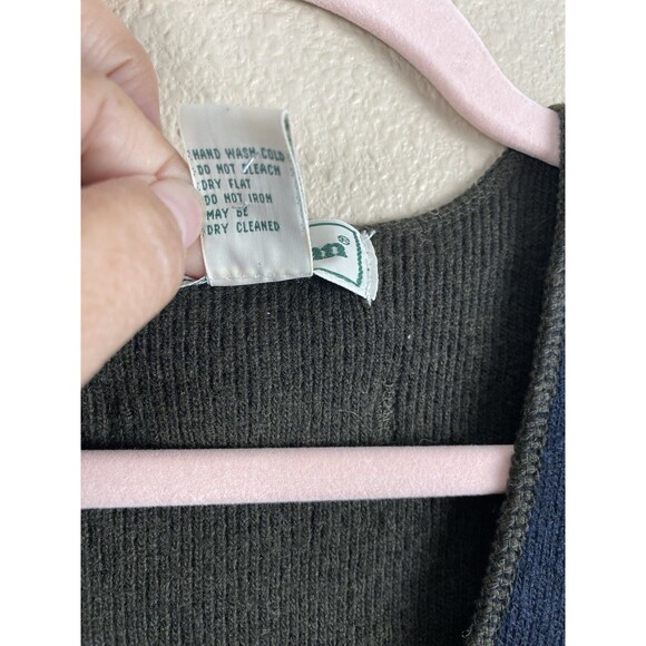 Women's Vintage LL Bean Navy Knit Button Lamb's Wool Chore Sweater M Medium - Picture 7 of 11